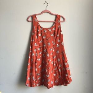 Orange and White Floral Mini Dress